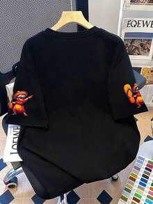 大码女式复古趣味字母印花圆领T恤，适合夏季度假、新年礼物、情人节礼物、母亲节礼物