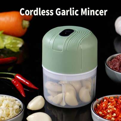 350ml Electric Garlic Chopper, Portable Vegetable Chopper, Cordless Food Processor For Ginger, Chili, Fruit, Meat, Spices, Beans And More