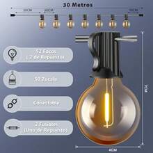 String Lights - 10개의 메트로 + 50개의 LED - 보기 4