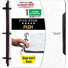 Five Star Flex Hybrid NoteBinder, carpeta de 1 pulgada con pestañas, cuaderno y carpeta de 3 anillos todo en uno, blanco (29328AE2),37366448 - Beis - Ver 1
