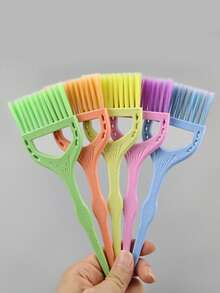 5pcs/1pc Colorful Straw Hair Dye Brush, Suitable For Salon Permanent Hair Dyeing And Care, Premium Salon Hair Dye Comb, Large Colorful Hair Dye Brush, Salon Straw Hair Dye Brush, Hollow Styling Hair Dye Brush, Permanent Hair Dyeing And Care Tool - Multicolor - View 4