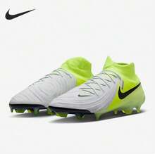 Nike 男鞋Phantom GX2 FG高端長釘真草高筒足球鞋 - 灰色/綠色 - 查看 5