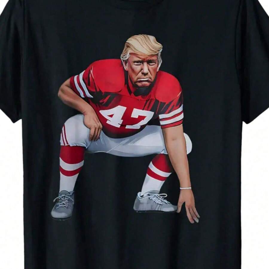 Donald Trumps American Football Presidents 2025 Elections T-Shirt - Black - View 1