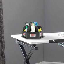 Studio Designs 12166 Organizador de madera para escritorio tipo carrusel en color negro - Multicolor - Ver 5