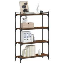 Larryhot Librería 4 estantes madera ingeniería roble marrón 80x30x120 cm, Fácil de montar, elegante y hermoso, y conveniente para almacenar artículos, es una opción ideal para el almacenamiento y la decoración del hogar. - Marrón - Ver 3