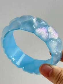 Brazalete de corazón de acrílico brillante y minimalista de 7 colores, adecuado para fiestas, conciertos, citas y uso diario - Multicolor - Ver 17