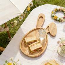 1pc Wooden Rabbit Egg Tray, Easter 30*17cm Rabbit Egg Plate, Cheese Display Food Tray Suitable For Butcher Block, Vegetables, Fruits, Salad - Multicolor - View 7