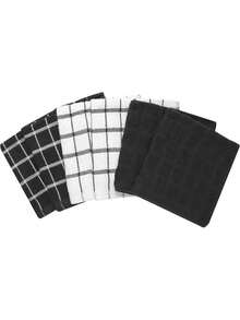 100% Terry Cotton, Highly Absorbent Dish Cloth Set, 12" x 12", 6-Pack, Black,37325680 - Neblina azul - Ver 2