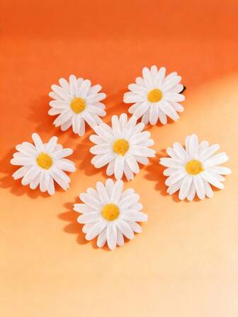 2/6 piezas Pinzas para el cabello con margaritas blancas, 6cm/2.36in, Pinzas para el cabello con flores de tela no tejida de margarita y girasol, accesorios de moda y elegantes para el cabello de mujeres, adecuados para uso diario en primavera, verano, otoño e invierno, vacaciones en la playa, regalos festivos, regalos para niñas, citas, sesiones de fotos, bodas y talla grande