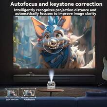 DONGYING Dual-Screen Simultaneous Display 4K Projector, Native 1080P, Android Smart System, WiFi Connectivity, Auto Focus + Keystone Correction, Home Theater Projector, Portable Design - White - View 7