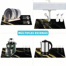 Tendencia3pc Tapete Escurridor De Trastes Para Bar Plato Cocina 40x60Calidad premium - patrón de mármol - Ver 11