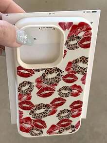 1pc Unique Astronaut & Red Lip Pattern Full Coverage TPU Shockproof Phone Case, Compatible With Apple 16, 15, 14, 13, 12, 11 Pro Max, Series - Kiểu 4 (1 chiếc) - Xem 9