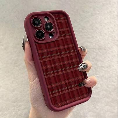 1pc TPU Material Classic Retro Plaid Pattern Phone Case, Compatible With IPhone 17 Pro Max/16/15/14/13/12/11/X/XR/XS Max/7G/8 Plus, Great Gift For Wife, Girlfriend, Best Friend