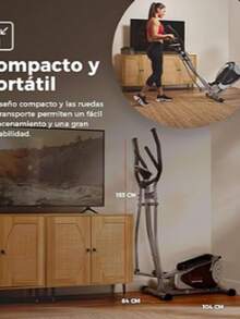 S un ny H ealth & F itn ess Legacy Stepper Elliptical Machine, Full Body Trainer with Hyper-Quiet Magnetic Belt Drive, Optional SunnyFit App Connection - Negro - Ver 4