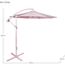 JARDIMEX Sombrilla Premium de Lujo Jardin Exterior Moderna Lateral Diametro 2.9 Metros para Patio Terreza Aire Libre Camping Playa Alberca Poteccion Impermeable Estructura Acero (Rosa) - verde menta - Ver 1