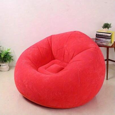 1pc Portable Inflatable Outdoor Leisure Chair. Soft And Comfortable Ball-Shaped Slouchy Sofa Chair | Breathable PVC, Ergonomic Design, Modern Seat, Lightweight Structure, Compact Seat, Foldable Inflatable Outdoor Leisure Recliner Sofa, Suitable For Living Room, Balcony, Camping, Picnic, Outdoor Seat, Camping Chair, Ball-Shaped Design, Compact Furniture, Easy To Carry, Durable Material, Foldable Sofa, Traveler, Camper