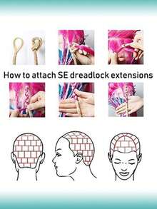 24 Inch Mixed SE Dreadlock Extensions Sets, 3 In 1 30 Strands Synthetic Single Ended Dreads Extensions, Ombre Blue Hippie Dreads Style For Girls - Multicolor - View 5