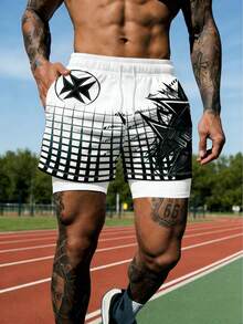 Men's Breathable Casual Double Layer Shorts - Multicolor - View 1