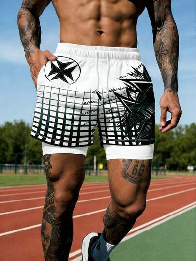 Men's Breathable Casual Double Layer Shorts