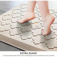 &Kisfam Juego de 2 Tapete para Cocina Antifatiga y Acolchonados con Base Antideslizante Estriada Alfombras Impermeables y Ergonómicas para Estar de Pie Tapete Baño 44x75cm + 44x150cm Beige - Beis - Ver 5