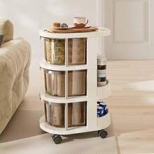 5-Tier Rolling Storage Rack | Kitchen Storage Cart With Transparent Drawers, Rolling Storage Shelf For Bedroom, Bathroom, And Office, Made Of Plastic - White - View 11