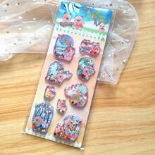 3D可爱小熊注水装饰贴纸，卡通动物闪亮水晶贴纸，趣味装饰贴纸，适用于水瓶、冰箱、手机壳、笔记本、剪贴簿、奖励礼品 - 彩色 - 查看 6