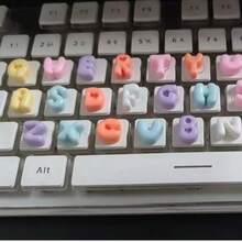 DIY 26 Cartoon Letter Keyboard 3D Cute Number Nail Art Supplies - INS Resin Accessories - Multicolor - View 5
