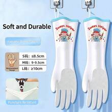 Cartoon Household Cleaning Gloves, Kitchen Dishwashing Gloves, Non-Slip Household Gloves, Suitable For Small Hands, Flexible Operation, High Elasticity, Laundry Gloves, Cleaning Supplies, Cleaning Tools - Multicolor - View 11