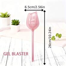 6pcs Champagne Pink Tulip Automatic Watering Devices, Slouchy Person Watering Tools - Multicolor - View 2