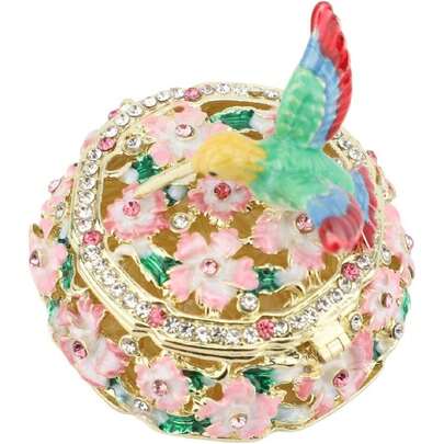 Organizador de Joyas Vintage con Esmalte, Decoración Handmade de Baratijas de Colibrí, Joyas Únicas para Anillos y Collares, Ideal para Escritorio o Dormitorio,37368776