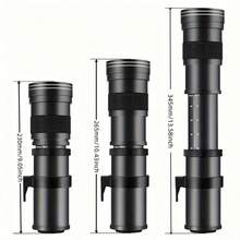 420-800mm F/8.3 Super Telephoto Lens, Manual Focus, With T Mount, Compatible With Canon RF And Nikon F Mount Cameras - Black - View 4