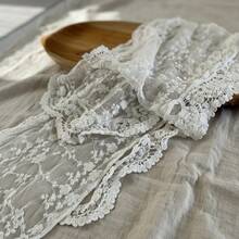 Newborn Baby Hollow Floral Wrap, Newborn Photography Props, Boho Style Lace Embroidered Mesh Blanket, Studio Shooting Accessories - Multicolor - View 9