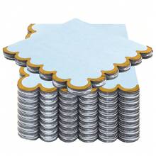 25 piezas/Set, 50 piezas/Set, 75 piezas/Set, Servilletas de fiesta de color azul crema sólido con lámina de platino ondulada, gruesas y suaves absorbentes, servilletas de papel suave de 2 capas, desplegadas 24cm*24cm, adecuadas para: boda, fiesta de té, decoración de fiesta de cumpleaños, decoración de fiesta, suministros de fiesta, decoración de vacaciones - Azul cremoso - Ver 8