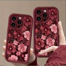Funda de Teléfono con Estampado Moderno y Original Funda de Teléfono: Una Funda de Teléfono de Alta Gama con Patrón Floral en Rojo Vino y Bambú, Apta para iPhone 17, 16, 15, 14, 13, 12, 11, XS, XR, X, 8, 7 Plus, Pro Max, Serie SE, Regalo de Halloween, Regalo de Pascua, Cumpleaños, Novia, Novio, Amigo o para Ti Mismo Diseño Único de Moda - 1 pieza - Ver 5