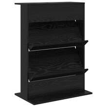 vidaXL Étagère à magazines avec étagère Chêne noir 70 x 41 x 96 cm - Noir - Voir 4