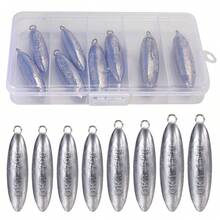 SOUGAYILANG Teardrop Fishing Lead Sinkers Set | Streamlined Low-Resistance | Smooth Surface (Line-Friendly) | Storage Case Included For Rocky/Weedy Bottoms