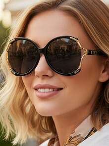 1pc Minimalist Versatile Y2K Punk Large Frame Fashion Fashion Glasses, Suitable For Holidays, Parties, Personalized, And Artistic Style - Multicolor - View 2