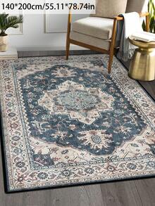 1pc Vintage Distressed Persian Style Rug, Red Bohemian Moroccan Comfortable Polyester, Pink Rug Rectangular Easy Care Washable Area Carpet, Suitable For Living Room, Hallway, Bedside, Sitting Room, Bedroom, Home Decor - Multicolor - View 30
