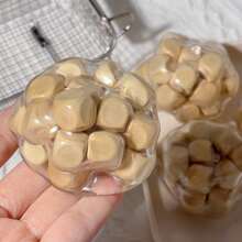 Magical, Wooden Stress Relief Squeeze Ball, Excellent Relaxation Companion, Handmade DIY, Sensory Play Ball, Ideal Gift For Children And Adults, Home/Office Desk Toy, Shape Squeezing Toy. Develops Fine Motor Skills - Perfect For Children's Birthday Or Easter Gifts, Children's Gifts, Playful Design, Glossy Finish - Brown - View 2