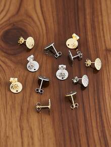 20个不锈钢几何耳钩耳环底座耳钉配件耳环连接器，适用于DIY珠宝制作材料