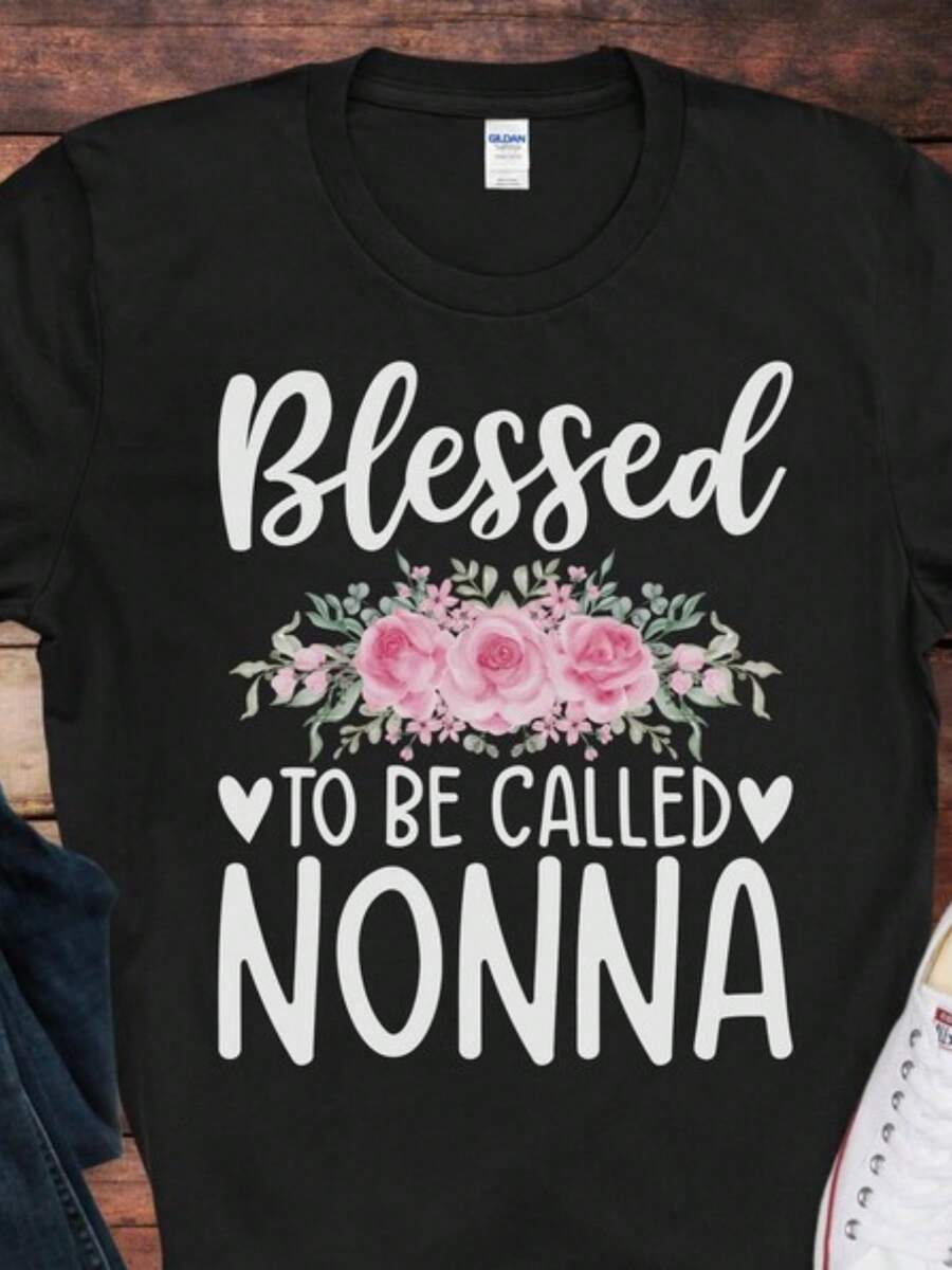 To Be Called Nonna T-Shirt _ Italian Grandma Gift _ Perfect Gift For Italian Grandmas _ Nonna Gift Idea - 黑色 - 查看 1