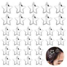 20pcs Silver Star Hair Clips | Y2K Metal Snap Grip Claws | Retro 2000s Hair Accessories For Women Girls School Party - 20 CÁI - Xem 12
