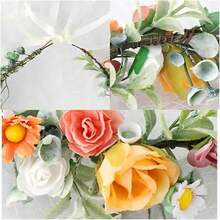 YAZILIND Boho Flower Crown For Women – Multicolor Floral Headband With Adjustable Ribbon For Weddings, Festivals, And Photoshoots,19-Colour - 19色 - 查看 7
