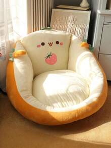 1 件卡通图案地垫 - 柔软圆形面料，是放松和阅读的理想之选，适合所有季节，可用于卧室、阳台或窗边座椅 | 设计有趣，耐用的涤纶绒面地垫，饰有可爱的卡通图案 - 厚实柔软的圆形编织垫，非常适合休闲阅读或躺椅使用，全年舒适（产品采用可拆卸设计）