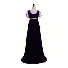Stage Performance Kate Cosplay Costume Kate Dress Medieval Regency Dress Ball Gown Purple And Black - Màu tím - Xem 2