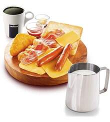 TendenciaLeche Café Latte Nave Taza Jarra Para Espumar Cocina (350ml)Calidad premium - Plateado - Ver 9