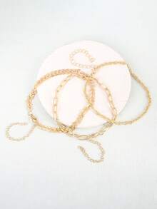 2pcs/Set Women Vintage Mermaid Charm Anklet Set - Gold Three-piece Set - View 6