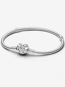 1件16-22厘米优雅油炸面团扭心蛇骨吊坠项链，精致珠宝礼物，送给女性/女朋友 - 銀色 - 查看 59