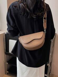 1件装定制姓名单肩包/斜挎包/休闲单肩包/女士手提包，新款时尚设计，新款女士时尚包包，别致优雅，适合女性或学生，经典休闲，可定制文字的女士单肩包 - 彩色 - 查看 6