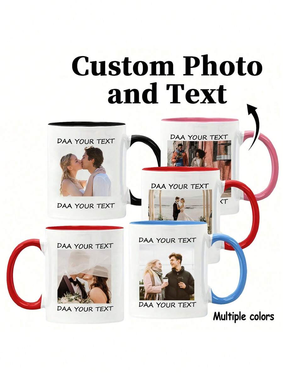 Taza personalizada con foto y texto, taza de café personalizada. Se pueden imprimir tus propias fotos o texto. Se pueden imprimir bendiciones del Día de San Valentín/Día de la Madre; también es un regalo ideal de aniversario de boda para parejas y seres queridos. - multicolor - Ver 1